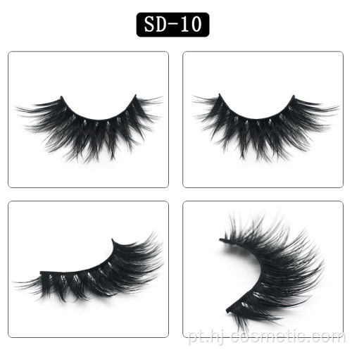 Black Cotton Stalk 3D Faux Mink Cílios Natural Longo 3D Cílios Falsos Falso Mink Lashes